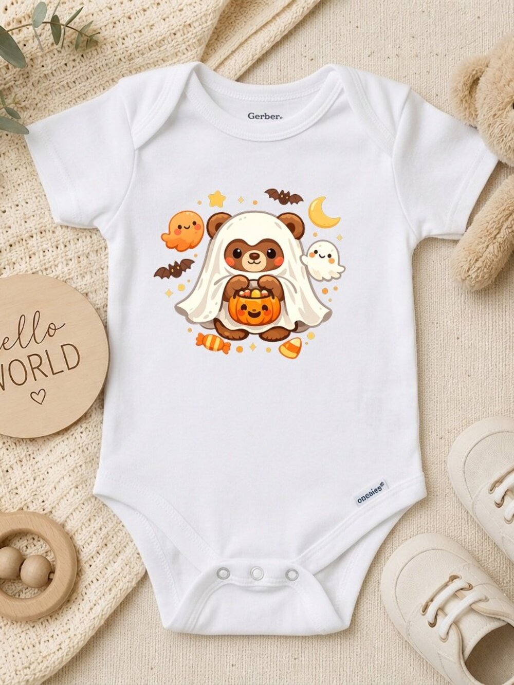 Pooh Bear Ghost First Halloween Baby Shower Gift ONESIE®